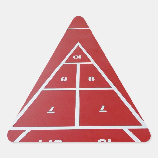 Shuffleboard Dreieckiger Aufkleber (Vorderseite)