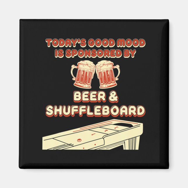 Shuffleboard Player Beer  Magnet (Vorne)