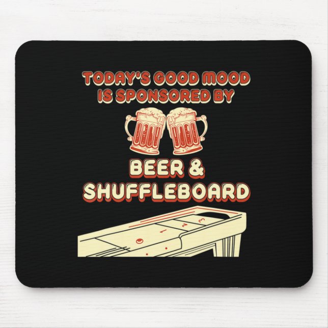 Shuffleboard Player Beer  Mousepad (Vorne)