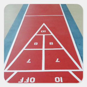 Shuffleboard Quadratischer Aufkleber