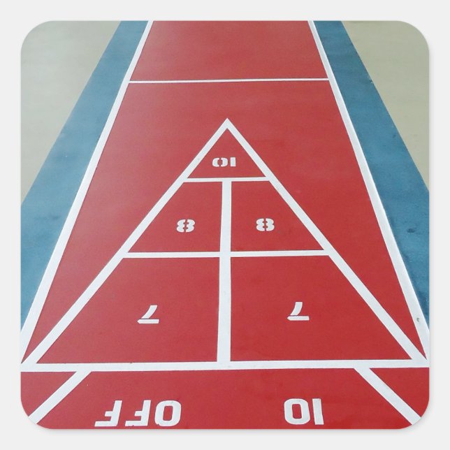 Shuffleboard Quadratischer Aufkleber (Vorderseite)