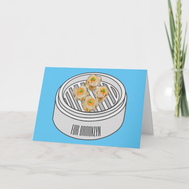 Shumai dim sum Cartoon Illustration Karte (Vorderseite)