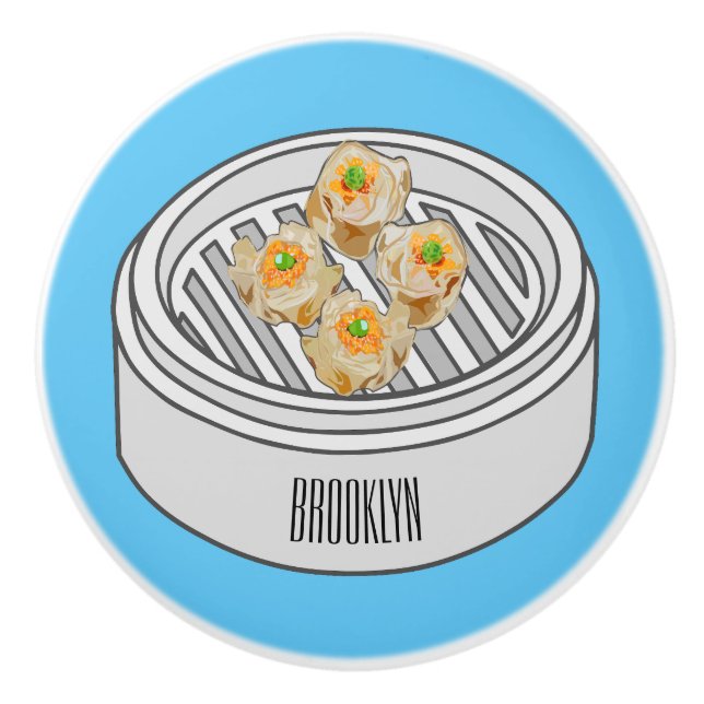 Shumai dim sum Cartoon Illustration Keramikknauf (Vorderseite)