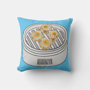 Shumai dim sum Cartoon Illustration Kissen