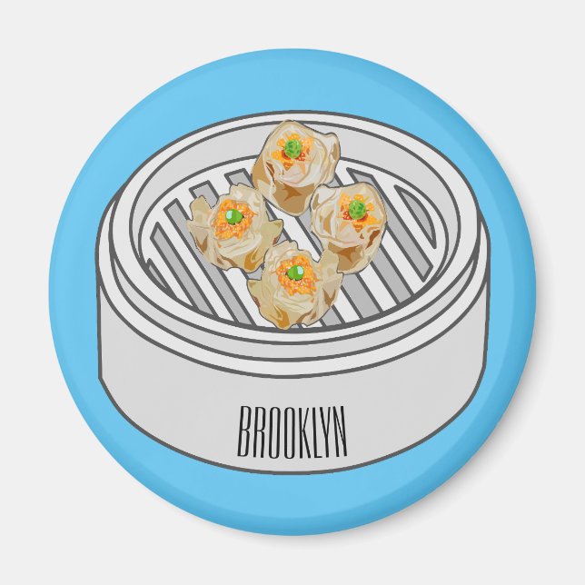 Shumai dim sum Cartoon Illustration Magnet (Vorne)