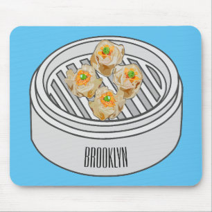 Shumai dim sum Cartoon Illustration Mousepad