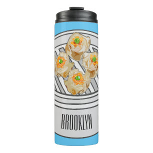 Shumai dim sum Cartoon Illustration Thermosbecher