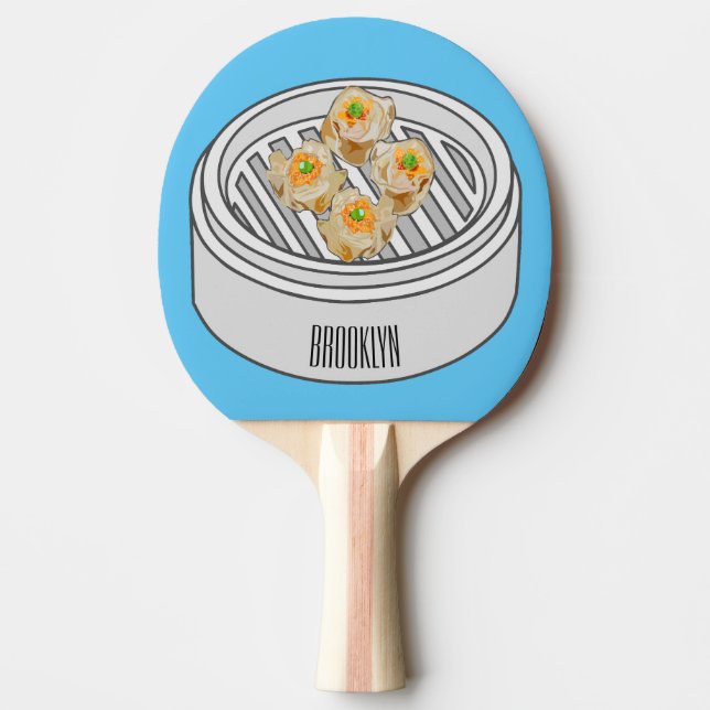 Shumai dim sum Cartoon Illustration Tischtennis Schläger (Vorderseite)