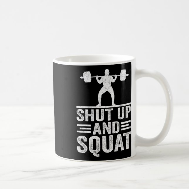 Shup and Squat Funny Workout Gym Bodybuilding E Kaffeetasse (Rechts)