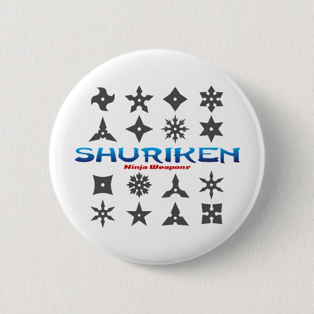 Shuriken Ninja Waffen Button (Vorderseite)