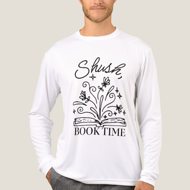 Shush, Book Time | Books Lover Tri-Blend Shirt (Vorderseite)