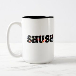 SHUSH 🤫 Genießen Sie die Stille! Zweifarbige Tasse