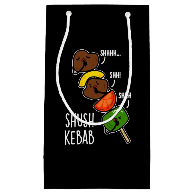 Shush Kebab Funny Food Puff Dark BG Kleine Geschenktüte (Vorderseite)