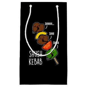 Shush Kebab Lustiger Lebensmittel-Wortwitz Dunkler Kleine Geschenktüte