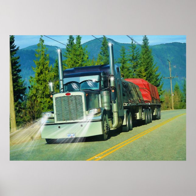 Shuswap Cargo Freight Truck Highway Art Poster (Vorne)