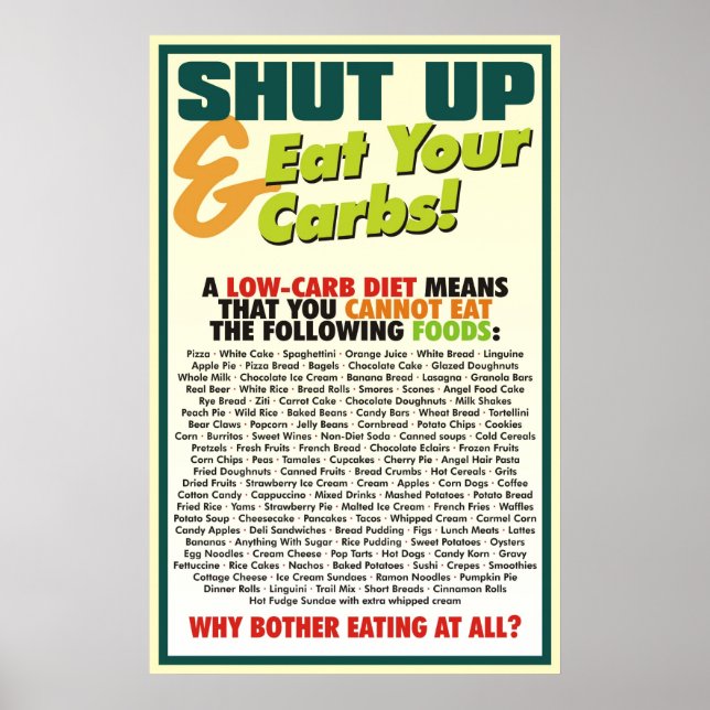 Shut Up & Ess Your Carbon Poster #1 (Vorne)