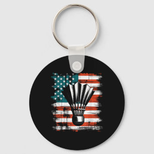 Shuttle American Flag - Patriotic Usa Badminton Lo Schlüsselanhänger
