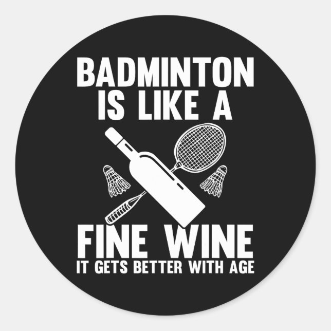 Shuttle Badminton Player Runder Aufkleber (Vorderseite)