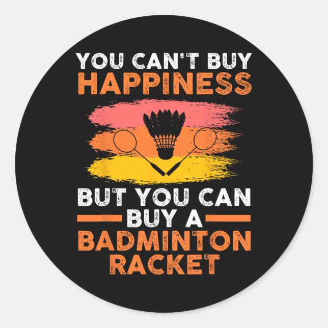 Shuttle Badminton Player Runder Aufkleber (Vorderseite)