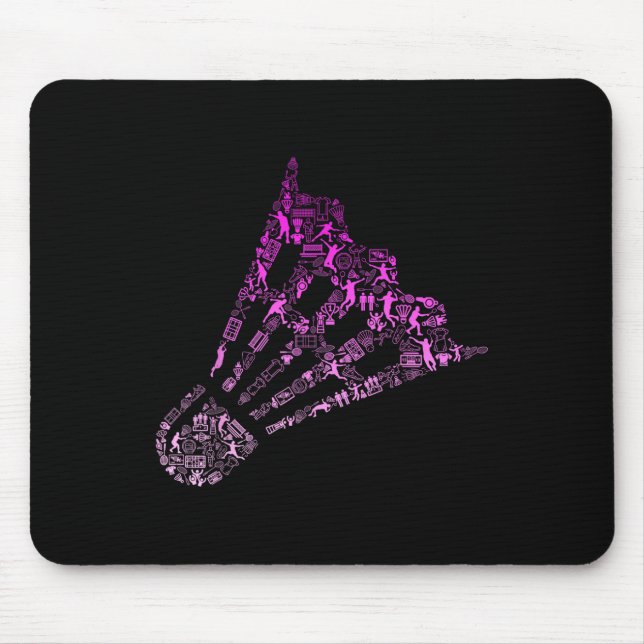 Shuttle Badminton Player Shirt _ Womens Badminton Mousepad (Vorne)