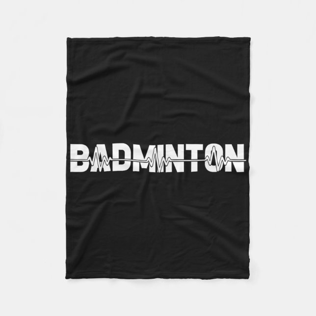 Shuttle Badminton - Racquet Court Player Ekg Heart Fleecedecke (Vorderseite)