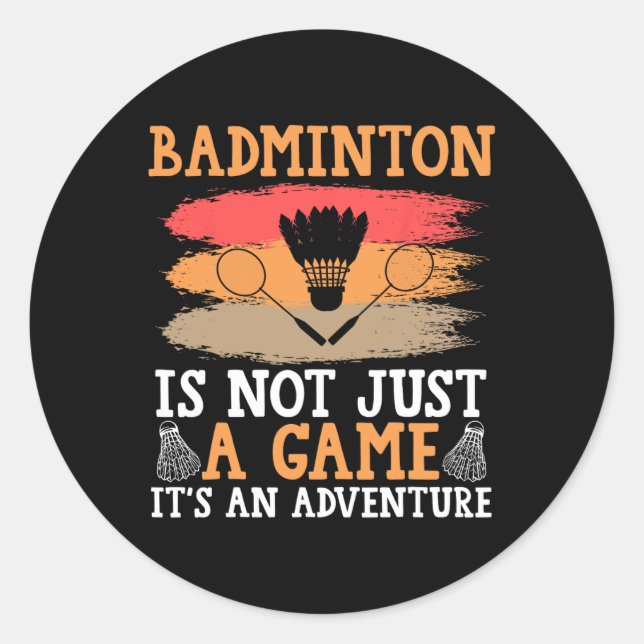 Shuttle Badminton Runder Aufkleber (Vorderseite)