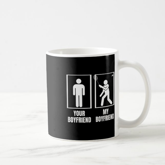 Shuttle deinen Freund, mein Freund Funny Badminto Kaffeetasse (Rechts)