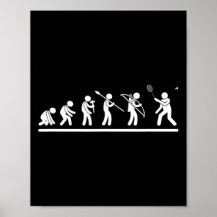Shuttle Evolution Men Women Funny Badminton Poster