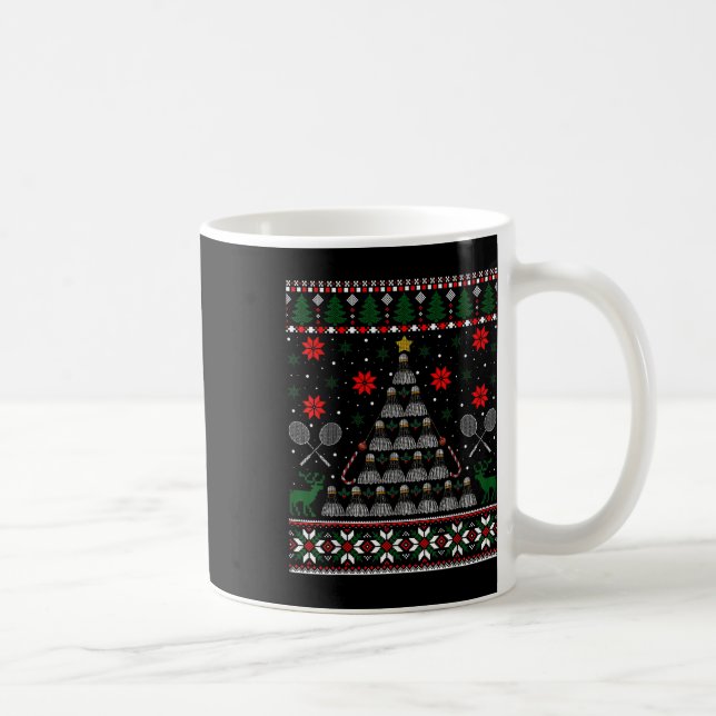 Shuttle Graphic Badminton Player Geschenk Ugly Chr Kaffeetasse (Rechts)