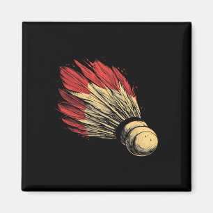 Shuttle Graphic Badmintonist Magnet