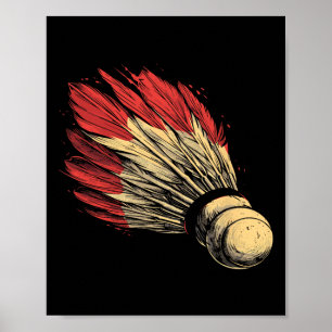 Shuttle Graphic Badmintonist Poster