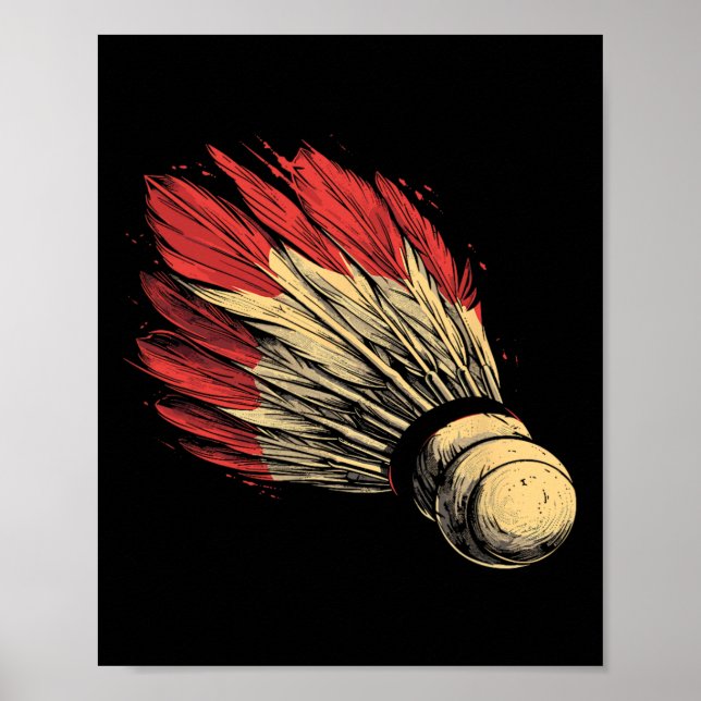 Shuttle Graphic Badmintonist Poster (Vorne)