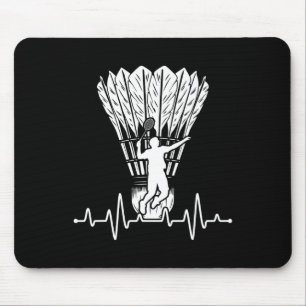 Shuttle Heartbeat Badminton Mousepad