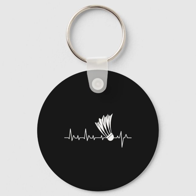 Shuttle Heartbeat - Badminton Player Sports Lover Schlüsselanhänger (Vorderseite)