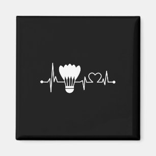 Shuttle Heartbeat Funny Badminton Player Geschenk Magnet