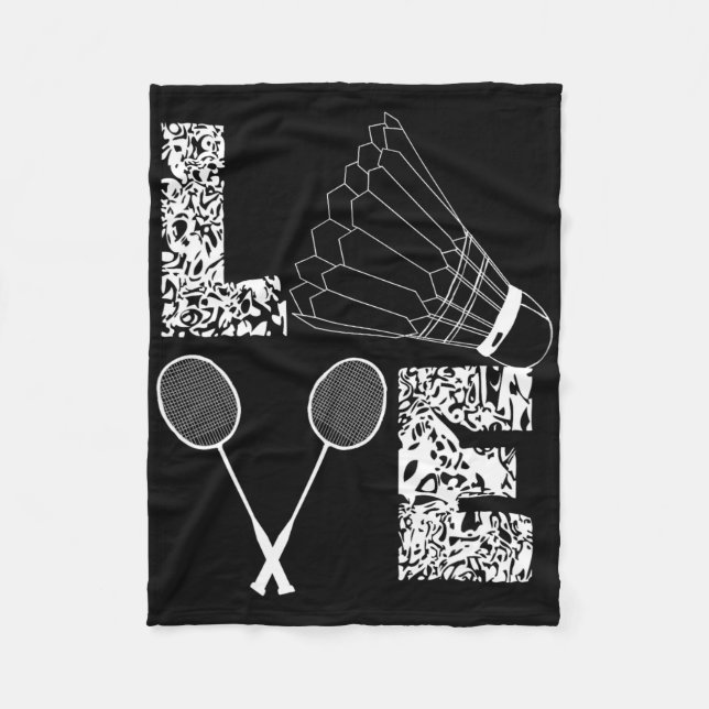 Shuttle Liebe Badminton Lover Racquet Smashs Fleecedecke (Vorderseite)