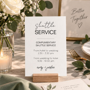 Shuttle-Service Minimalistische Moderne Hochzeitsf Begleitkarte