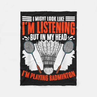 Shuttle Sport Hobby Ich Spiele Badminton Spieler Fleecedecke