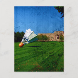 Shuttlecock auf dem Rasen Postkarte