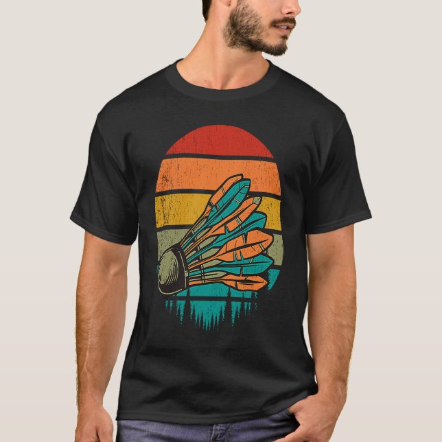 Shuttlecock Sport Accessories Badminton Retro Men' T-Shirt (Vorderseite)