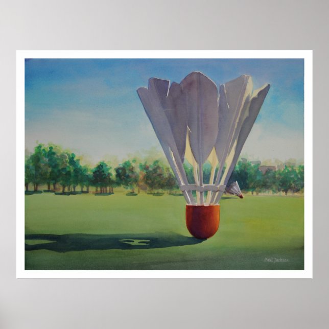 "Shuttlecocks" Paul Jackson Watercolor Poster (Vorne)