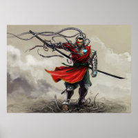 SHWANN: Der futuristische Samurai DJ Print