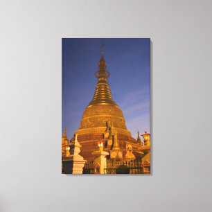 Shwe Myin Tin Tempel, Dämmerung, Make Tehi Lar, Leinwanddruck