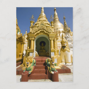 Shwedagon Pagoda (Paya), große Tempelanlage, die 4 Postkarte