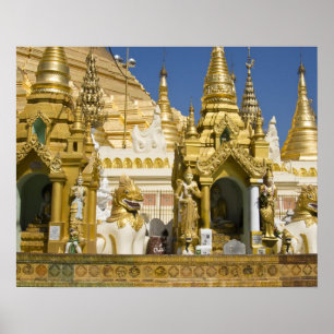 Shwedagon Pagoda (Paya), große Tempelanlage, die Poster