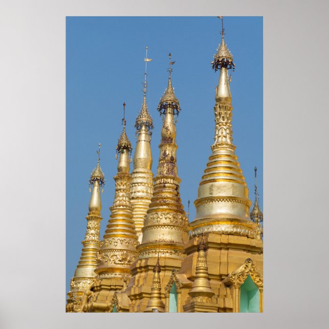 Shwedagon Pagoda Spires Poster (Vorne)