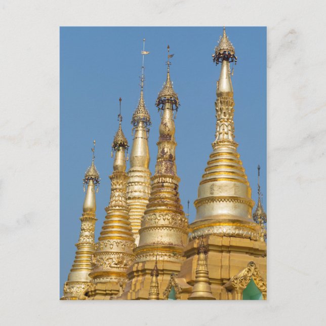 Shwedagon Pagoda Spires Postkarte (Vorderseite)
