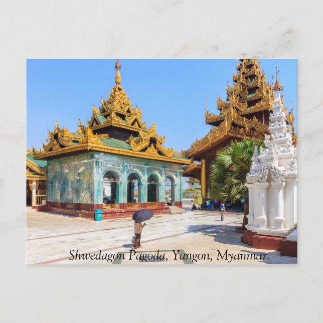 Shwedagon Pagoda, Yangon, Myanmar. Postkarte (Vorderseite)