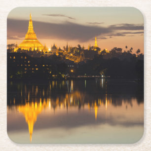 Shwedagon-Pagode, Myanmar, Yangon Rechteckiger Pappuntersetzer