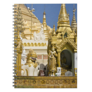 Shwedagon-Pagode (Paya), große Tempelanlage, die Notizblock
